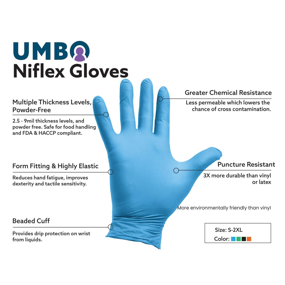 thumbnail image 2 of Disposable Blue Nitrile Gloves - Powder-Free, Latex-Free, Food Safe & Multipurpose 2 of 12