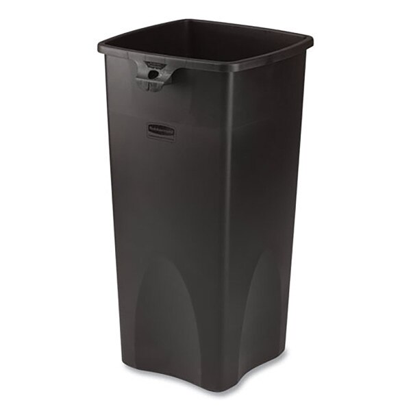 Untouchable Square Waste Receptacle, 23 gal, Plastic, Black Untouchable Square Waste Receptacle, 23 gal, Plastic, Black